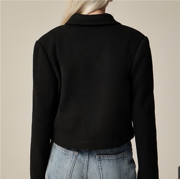 J. Crew Black Cropped Lady Jacket Size Large - Picture 3 of 4